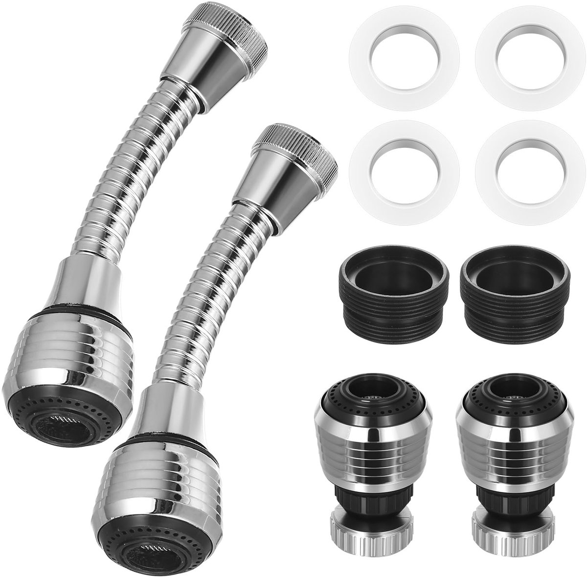 Keuken Tap Spray Head Bijlagen - 4 stuks - Flexibele 360° Draaibare Extender - Eenvoudige installatie - ShopVlot