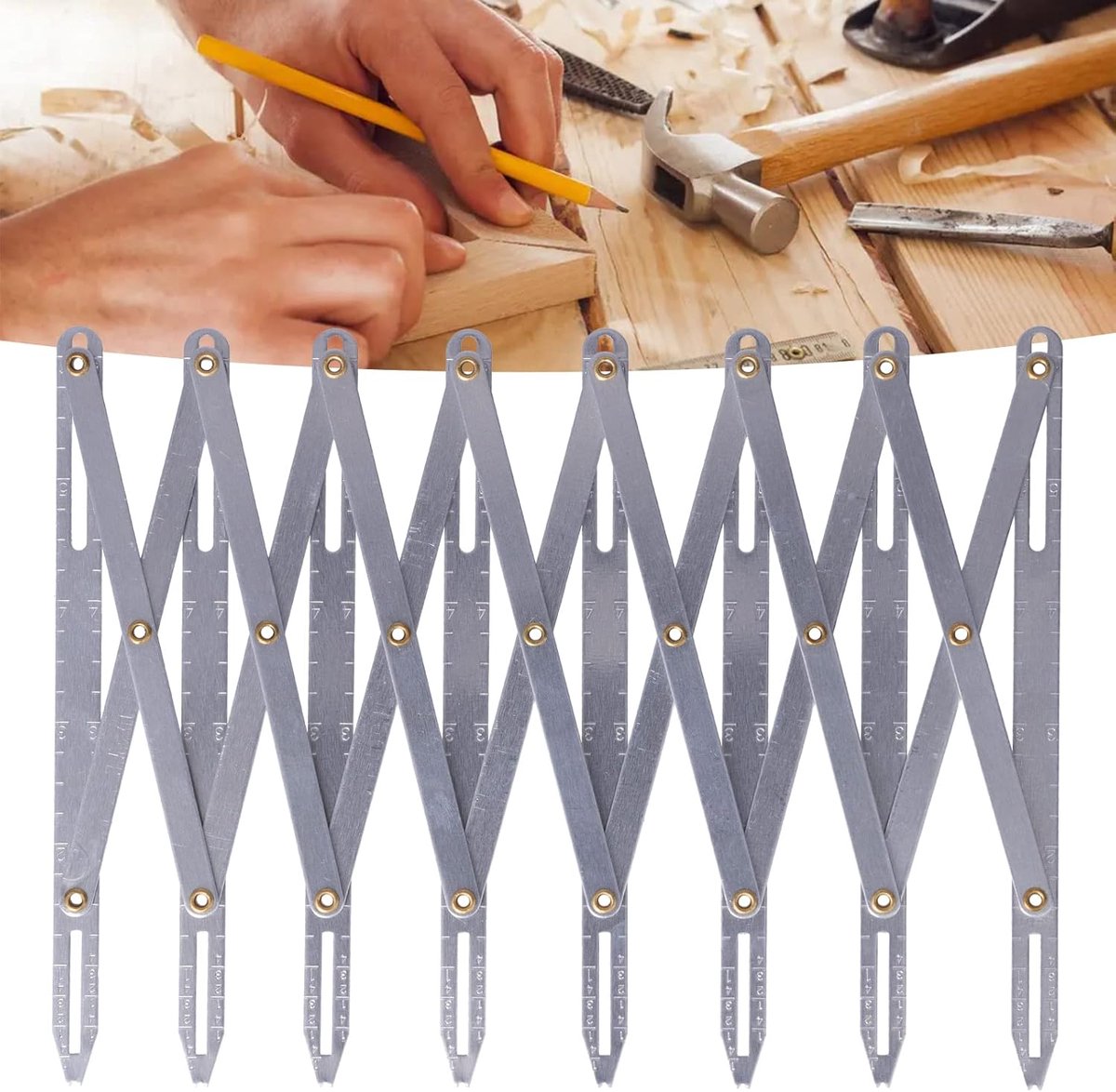 Naaimeter, meterknopgeleider Gelijke ruimteverdeler voor quilten Craft Plooiafstandhouder Verstelbare uitzetafstand Apparaat Knoppen Plooien DIY Gordijnaccessoires