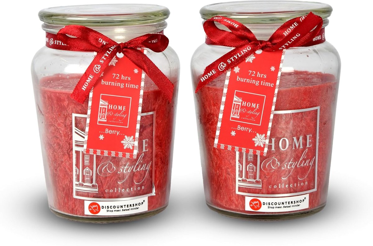 Geurokaarsen set 2 stuks - 14,5 cm hoog - glas & rubber - 72 uur brandtijd - perfect Valentijnscadeau voor haar - SnelShoppen