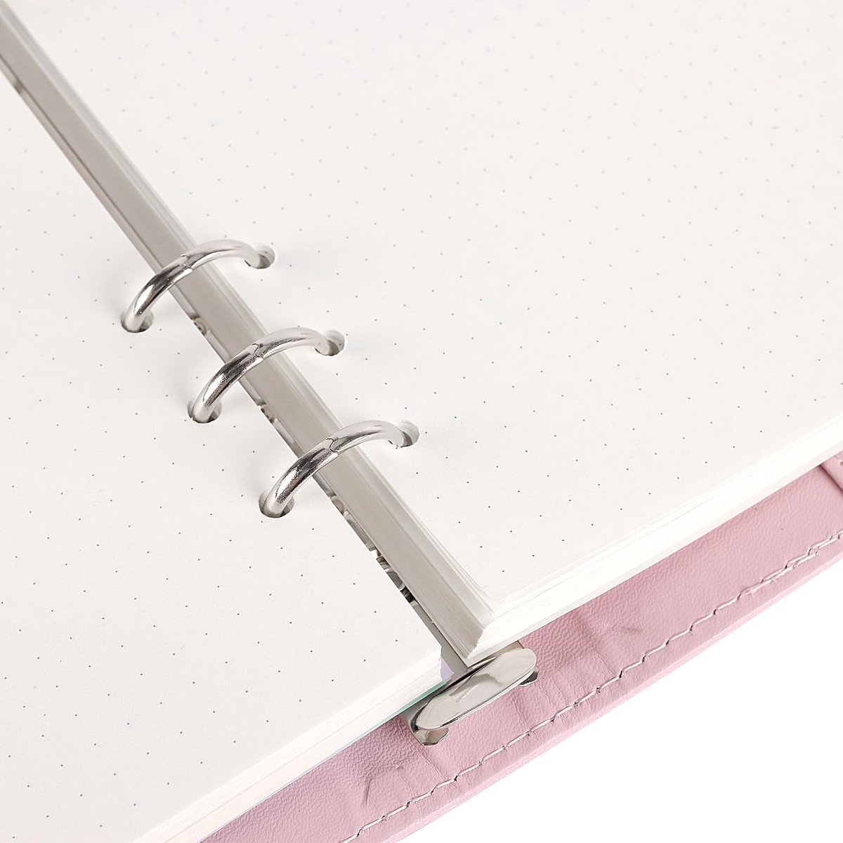 2 stuks ringband A5, navulbaar, roze ringbandinzetstukken A5, gelinieerd en gestippeld, 6 gaten ringband met 270 vellen navulpapier, 8 scheidingsbladen, 4 bindvakken voor notitieboek, dagboek