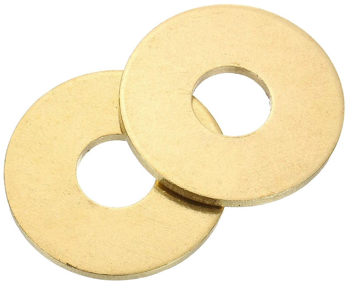 4 stuks sluitringen set, M10 x 30mm x 2mm messing ring bijlagschijven assortiment, platte beveiligingsschijven afdichtingsring metalen schijven voor schroeven bouten moeren