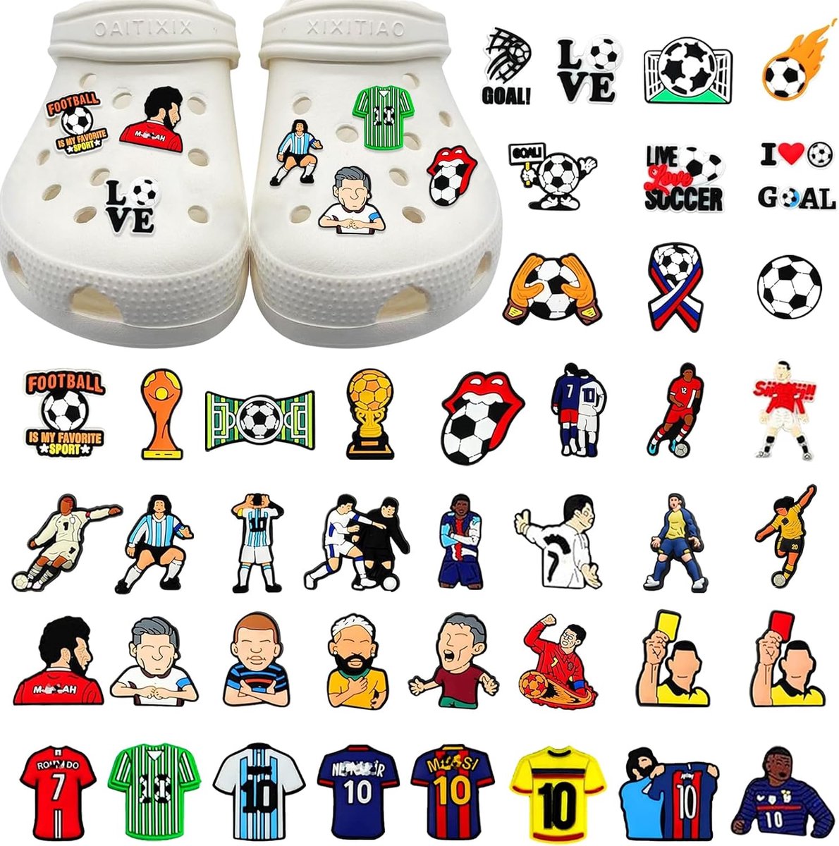 72 stuks schoenhangers, accessoires voor voetbalschoenen, accessoires voor digitale schoenen, decoratieve schoenaccessoires, voor meisjes, vrouwen, jongens, volwassenen, voor
