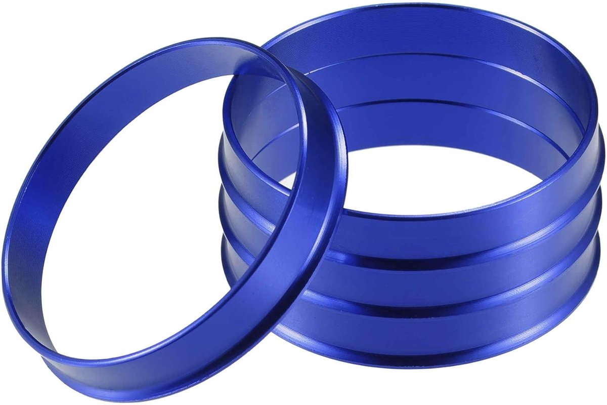 Centreerringen voor autovelgen OD 57,1 mm tot ID 54,1 mm centrale ringen voor naafafstanden van aluminiumlegering blauw (set van 4)