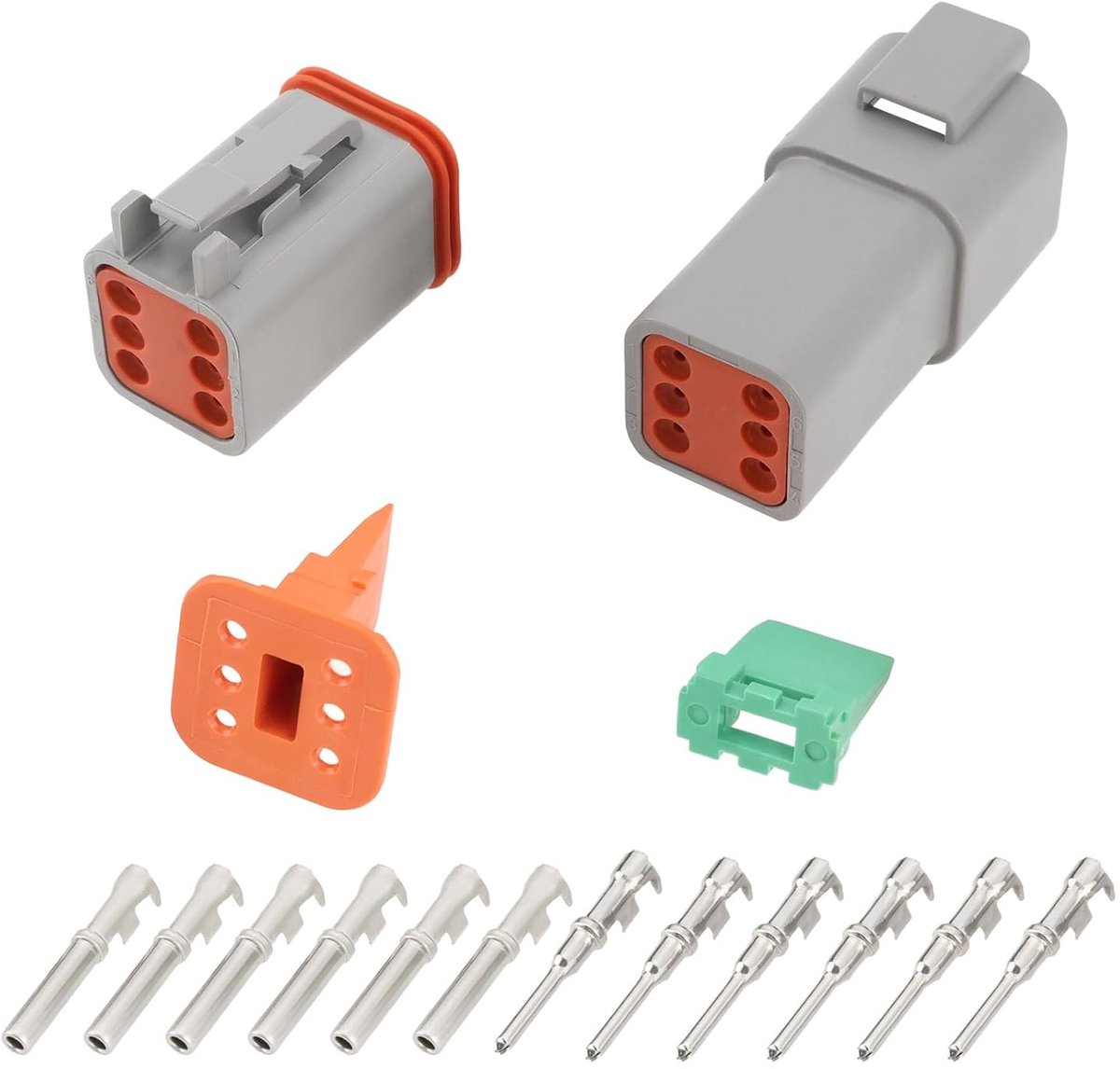 1Set 6 Pin Waterdichte Elektrische Connector Kit DT04-6P DT06-6S Compatibel met Deutsch Compatibel met DT Serie 6P Automotive Verzegelde Plug