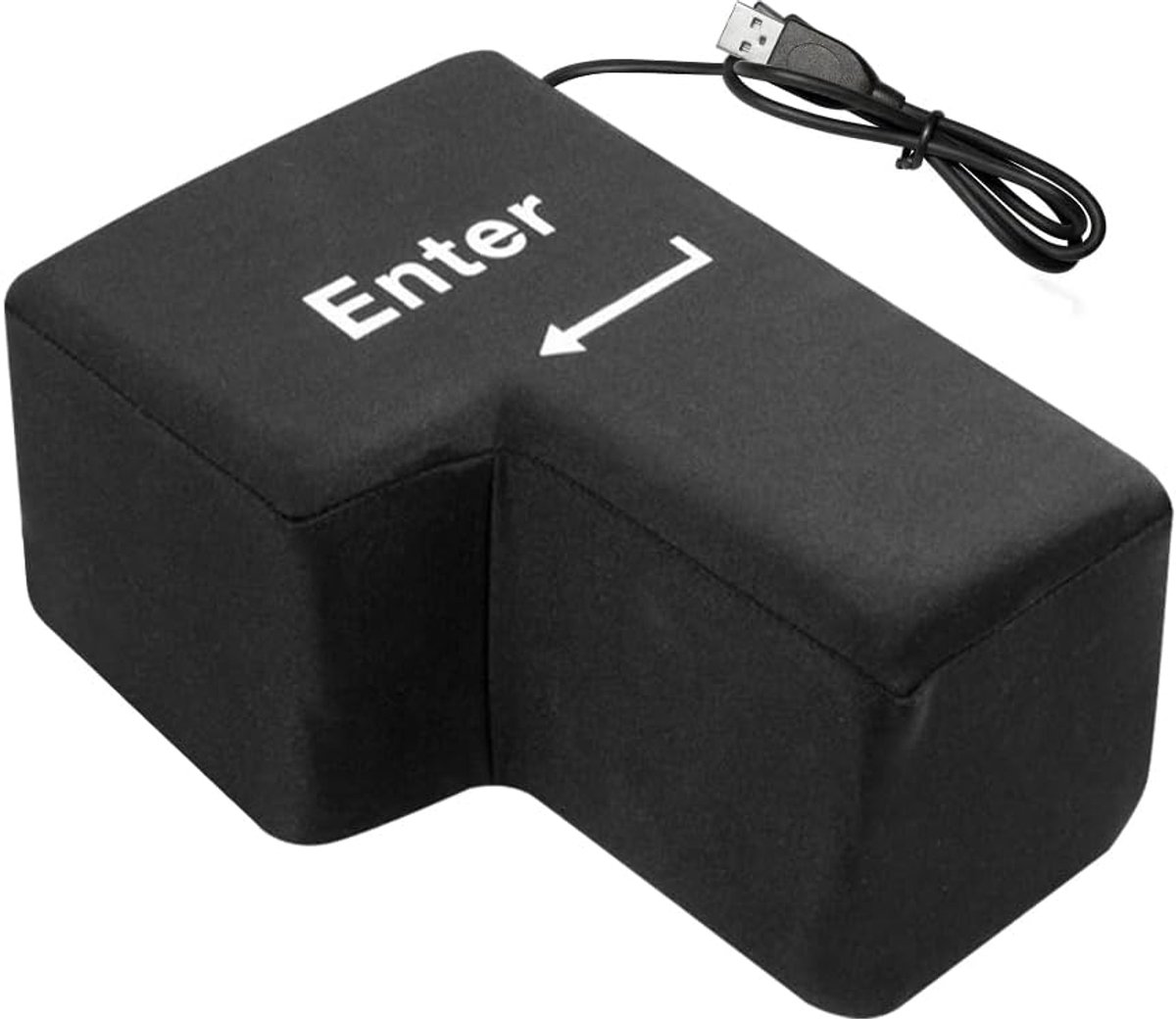 Enter Button Enter Knop om te slaan, USB-anti-compressiekussen, puppskussen, groot comfortabel bureaukussen, cadeau voor computerwetenschap, 21 x 15 x 10 cm