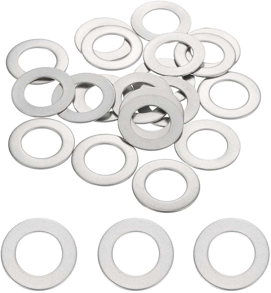 Platte sluitringen roestvrij staal platte ronde afstandhouders voor schroeven, bouten, sanitair, auto's, knutselen, elektrische apparaten 15 mm DI 25 mm 1 mm dikte