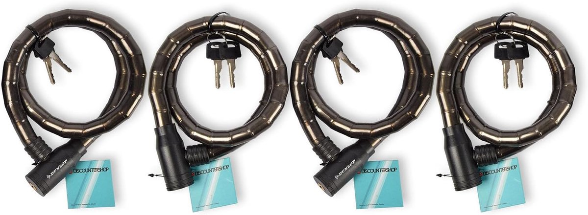 Fietsslot set van 4 - kabelslot 18mm - 80cm lang - maximale beveiliging voor je fiets - SnelShoppen