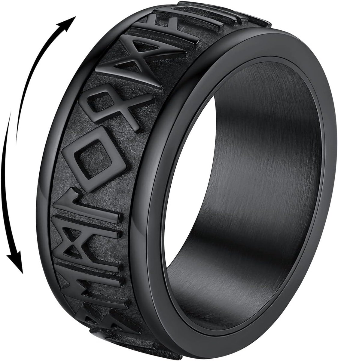 Ring voor dames en heren, anti-angst ring, anti-stress ring voor heren, draaibaar, maat 14 - 32, roestvrij staal, kleur: zilver/goud/zwart/meerkleurig, geschenkdoos
