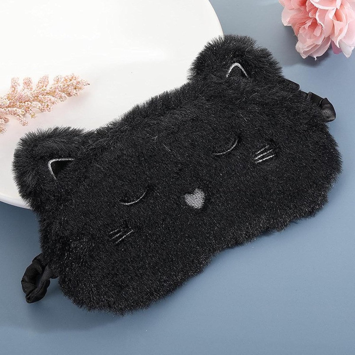 Pluche slaap oogmasker, slaapmasker oogmasker met blackout oog masker bril ontspannen reizen oogmasker