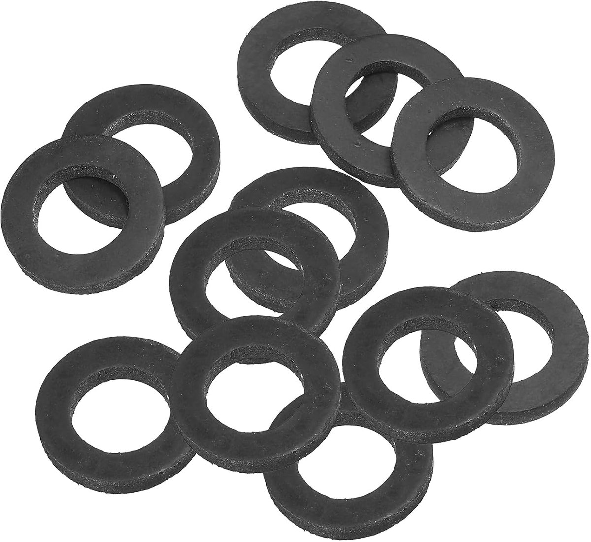 M14 Rubberen sluitringen, rubberen afdichting, rond, 12 stuks, 14 mm ID, 24 mm OD, 3 mm dik, platte sluitringen, set, afdichtingsrubber voor kraanbuis, bevestigingsschroef, zwart