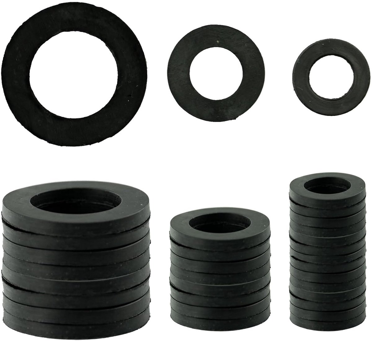 Ringen kraan afdichtringen O-ring rubber doucheslang sluitring, 1/2 inch, 3/4 inch, 25 mm (1,00 inch) OD 20 mm (0,8 inch) ID, zwart
