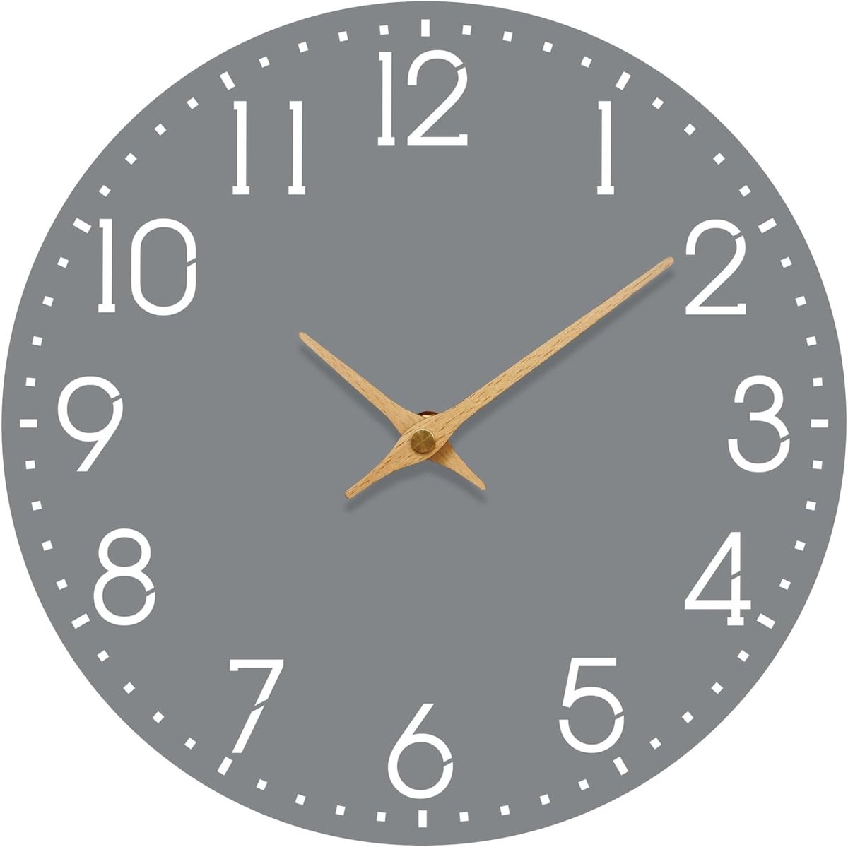 Wandklok 30cm - Grijs - Stille Quartz Klok - Perfect voor Slaapkamer of Keuken - ShopVlot
