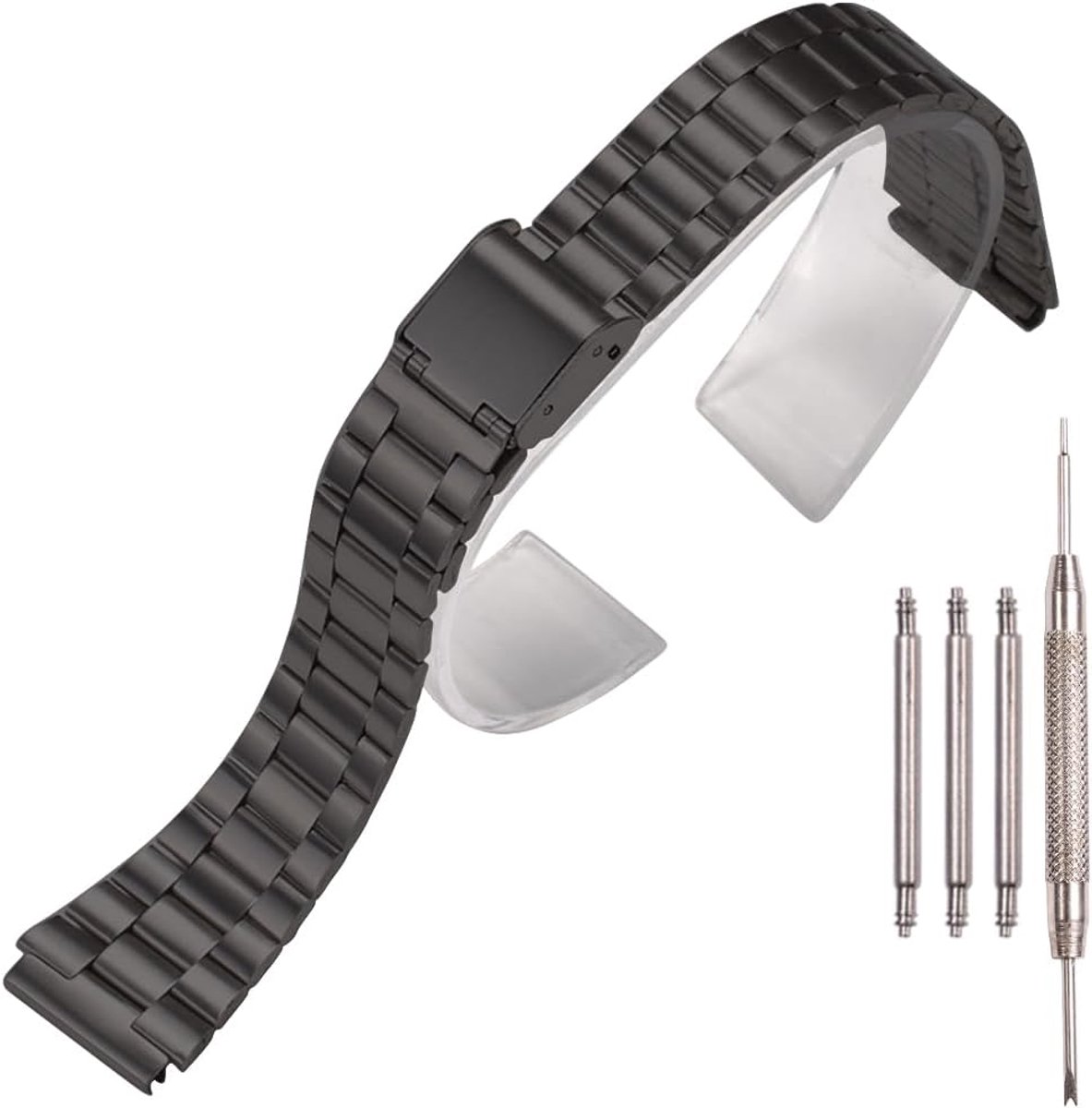 Vervangende horlogeband 18mm - roestvrij staal - voor Casio F-108WH, A168WA, A700W - stijlvol en duurzaam - ShopVlot