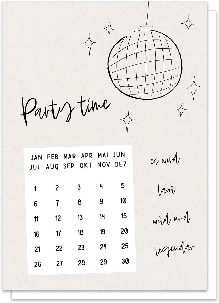 Save the Date kaarten bruiloft A6 - discobal en kalender - set van 10 stuks - perfecte uitnodiging voor gasten - ShopVlot