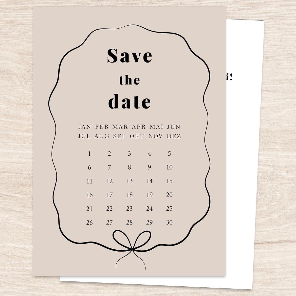 bruiloft uitnodigingskaarten A6 - motief beige - set van 10 - perfecte 'save the date' kaarten - ShopVlot