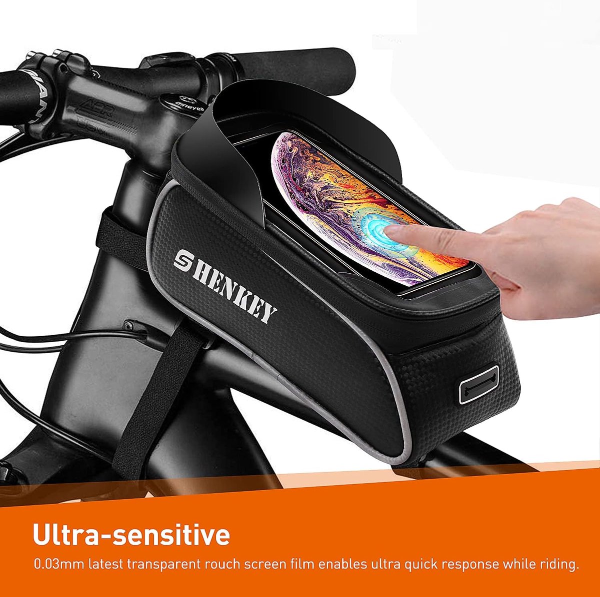 Fietstas voor frame - Waterdicht - Met touchscreen - Geschikt voor telefoons tot 6,5 inch - ShopVlot