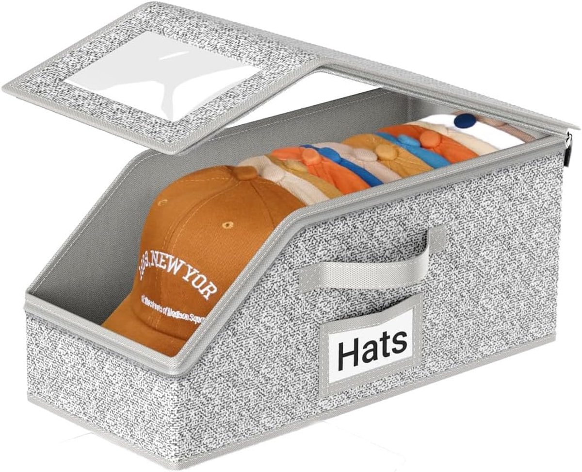 Stapelbare kaphouder 42 x 22 x 17 cm - transparant venster - dubbele ritssluiting - stof- en vochtbescherming - ShopVlot