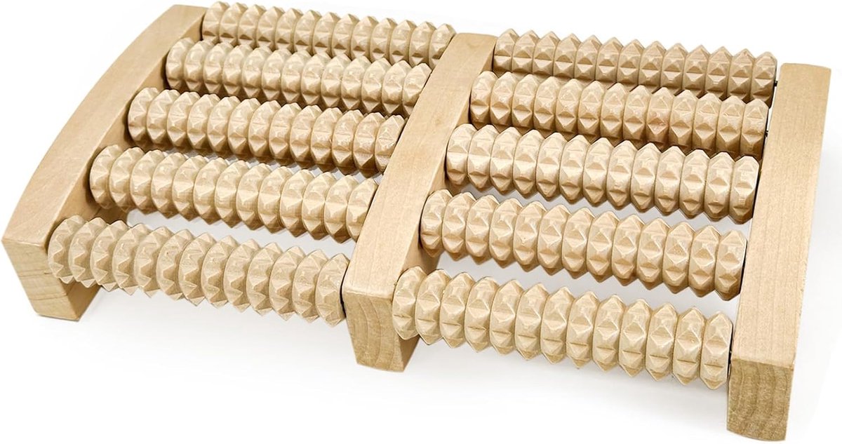 Voetmassage Roller - Houten - Grooved - Verlichting van spierpijn en verbeterde bloedsomloop - ShopVlot