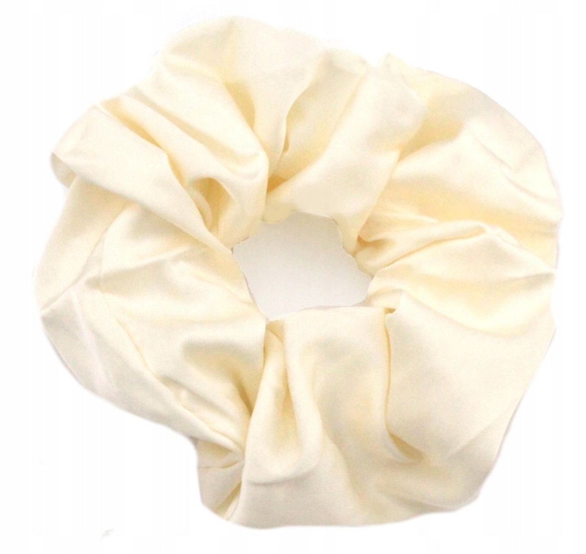 Satijnen Scrunchie Haarband - Ecru, Elastisch & Huidvriendelijk