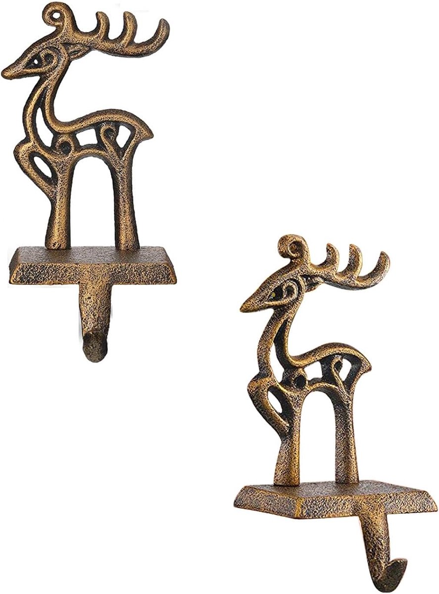 Kerstsokhouder Duurzaam - Hanger voor openhaard - Hertstijl - Creëer een feestelijke sfeer - ShopVlot