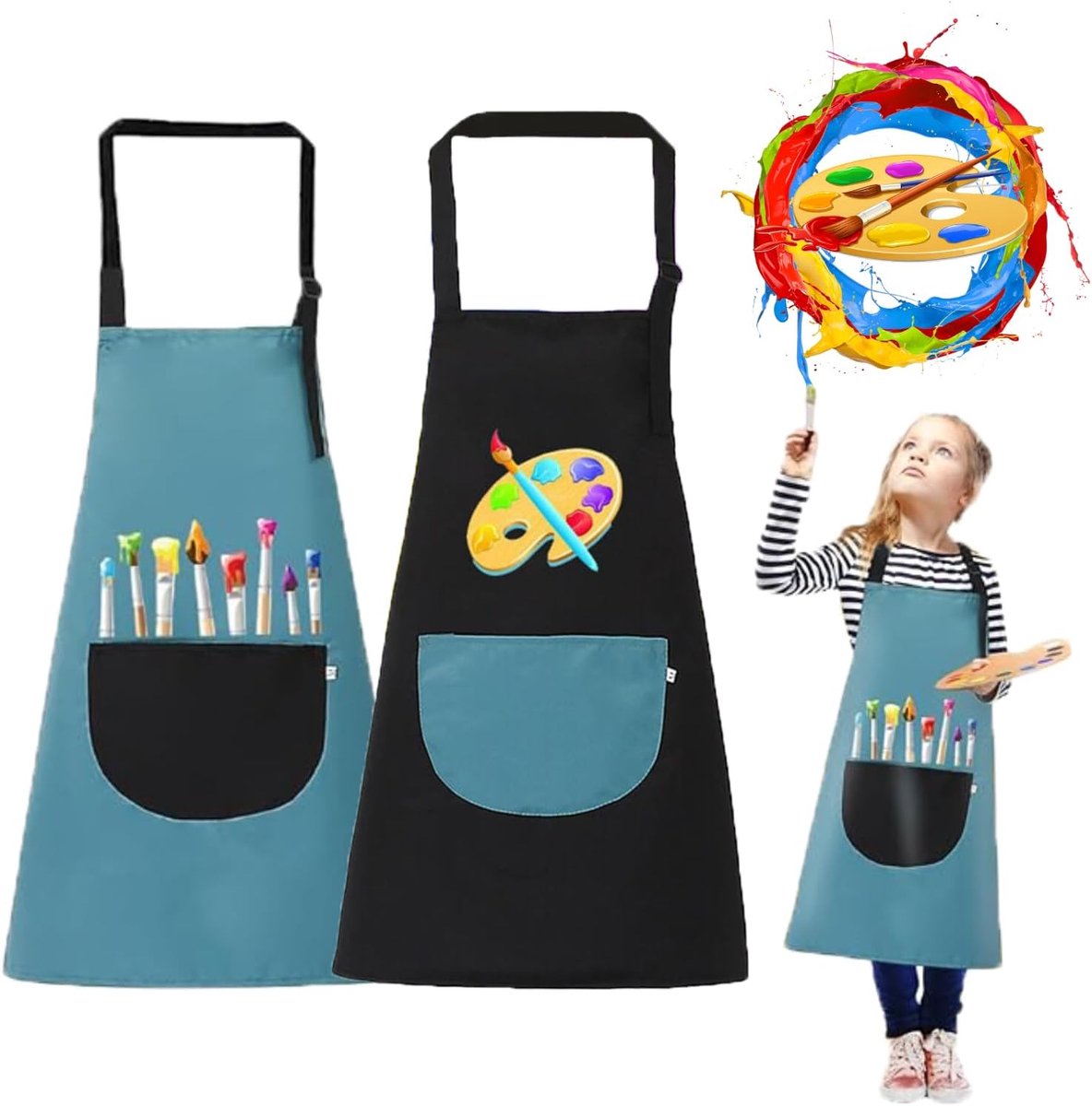 Kinderschort 2 Stuks - Schilderen en Koken - Voor Jongens en Meisjes - Ideaal voor School en Creatieve Activiteiten - ShopVlot