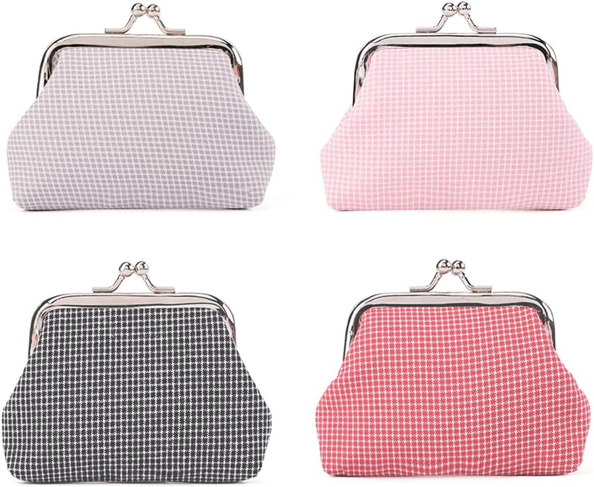 Muntportemonnee 4 Stuks - Vintage Pouch - Klapsluiting - Ideaal voor kleine spullen - ShopVlot