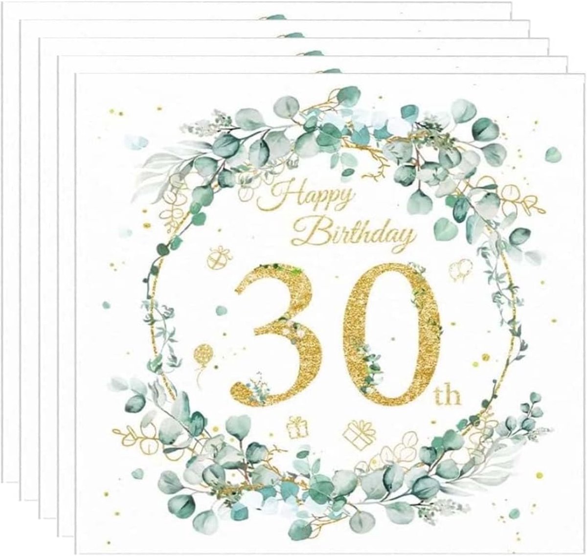 Papieren Servetten 30e Verjaardag - Eucalyptus Groen - Feestdecoratie - Perfect voor verjaardagsfeest - ShopVlot