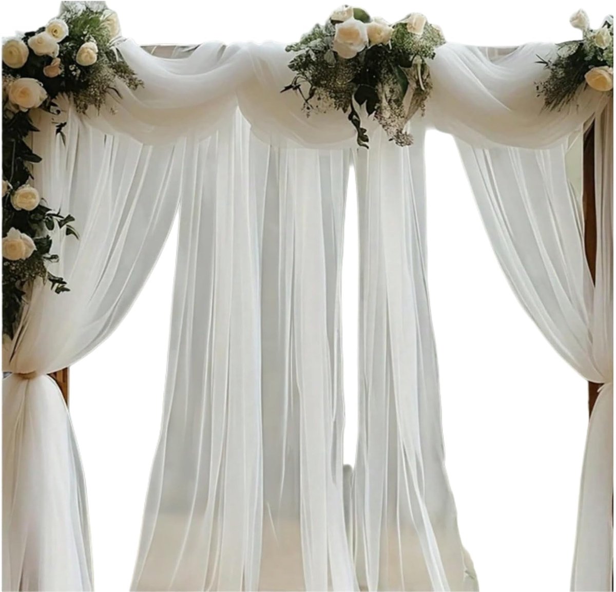 Chiffon trouwgordijn 75x800cm - transparant - decoratieve tulle - perfect voor bruiloften - ShopVlot