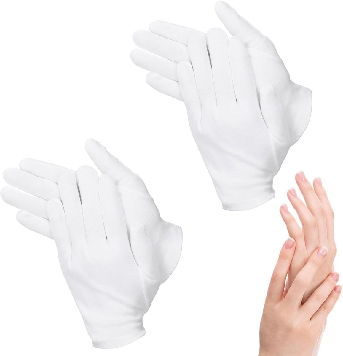 Katoenen handschoenen 2 paar - 100% katoen - ademend - ideaal voor het aanbrengen van crèmes - ShopVlot