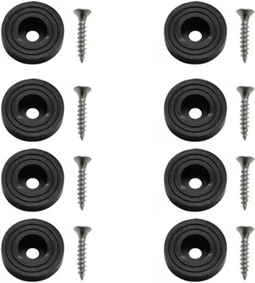 voetjes met schroef, halfstijf, antislip rubber voor stoel, tafel, snijplank, kist, verpakking met 8 rubberen buffers met een diameter van 23 mm, verkrijgbaar in 3 kleuren (zwart)