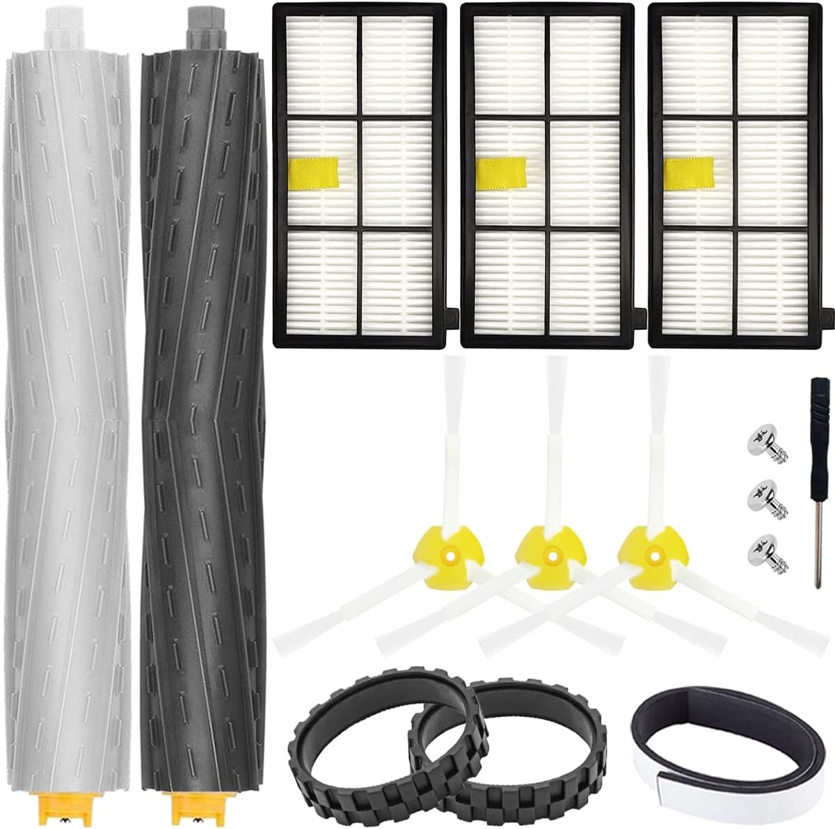 Kit for iRobot Roomba 800 900 Series 805 850 860 865 866 870 871 880 886 890 891 895 896 960 980 981 Vacuum Cleaner, Replacement Parts Filters, Side Brushes, Roller Brushes (10Pcs)