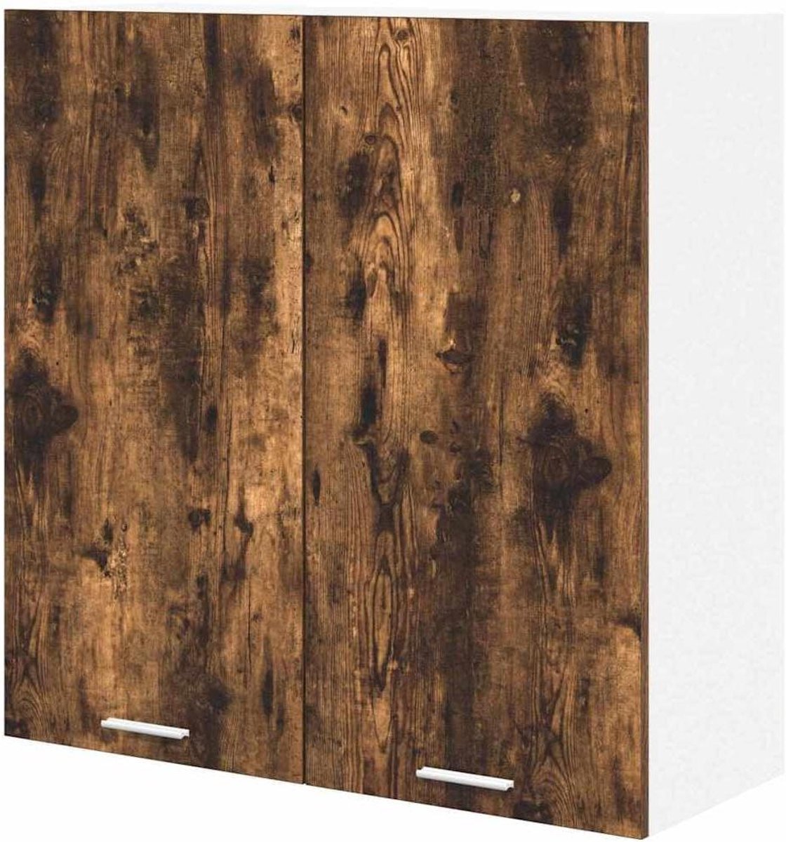 Hangkast Keuken - Wandkast Keukenkast - Keuken Opbergen - Strak Modern Design - 80 cm breed - Gerookt eiken