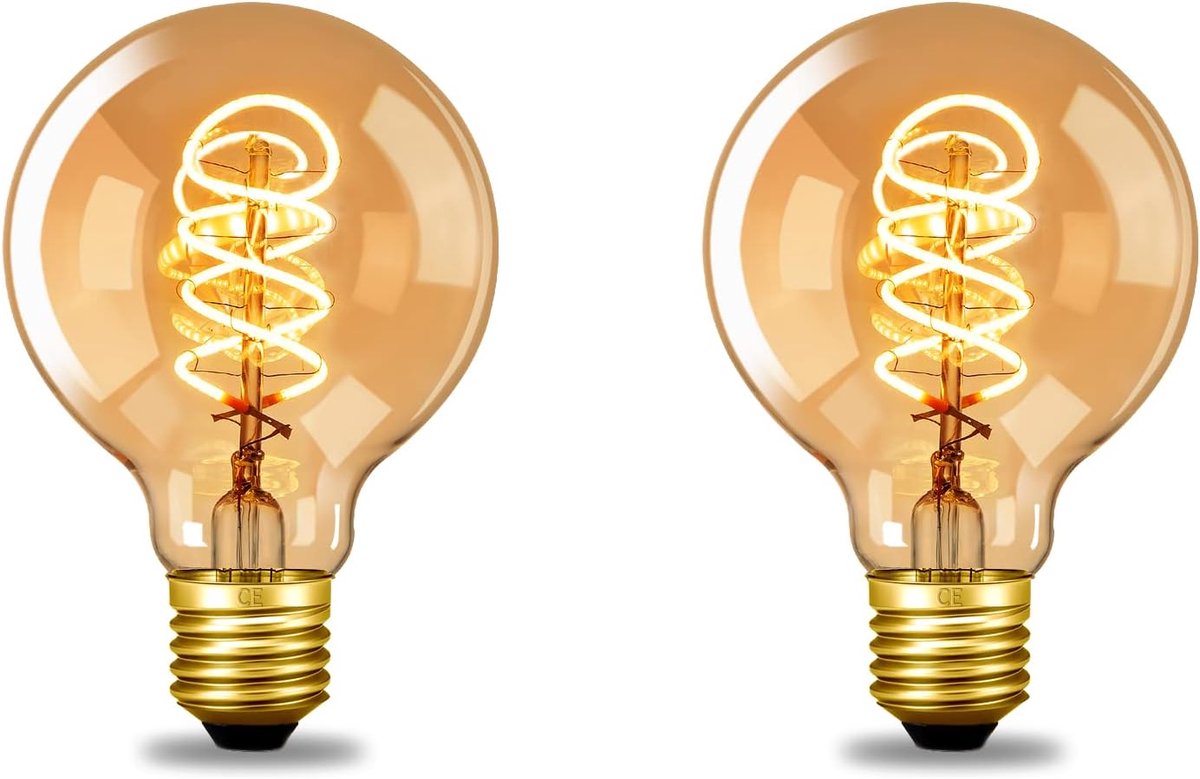 Edison Vintage gloeilamp E27, led-retro gloeilamp, dimbaar, 4 W, led-lamp, warmwit, 2700 K, ideaal voor nostalgische en retro verlichting in huis, café, bar
