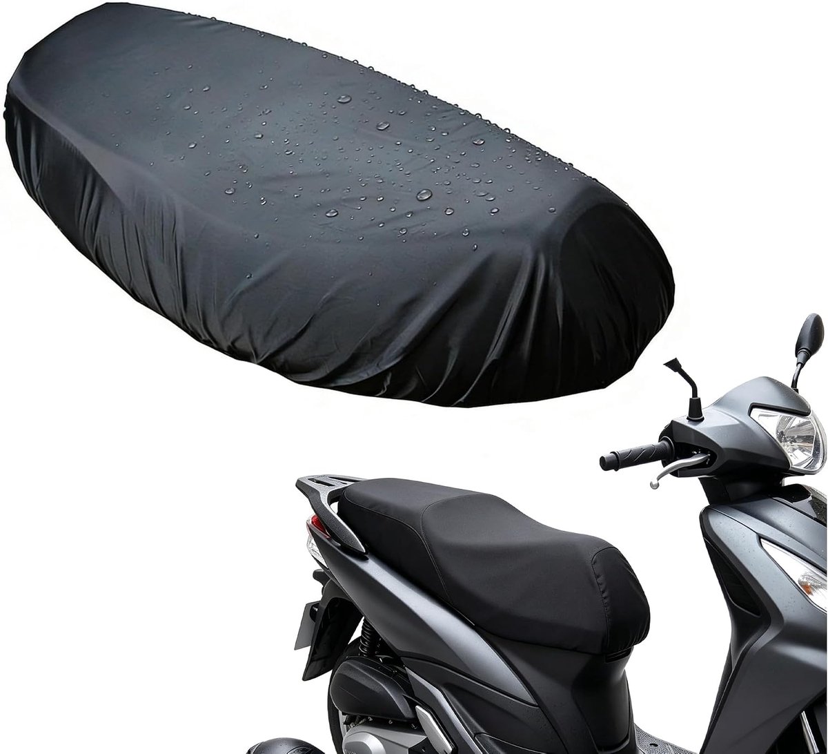 1 stuk universele zwarte motorfiets stoelhoes, waterdichte scooter stoelbeschermer met Oxford & PU-doek, all-weather e-scooter accessoires voor regen, zon en stof bescherming