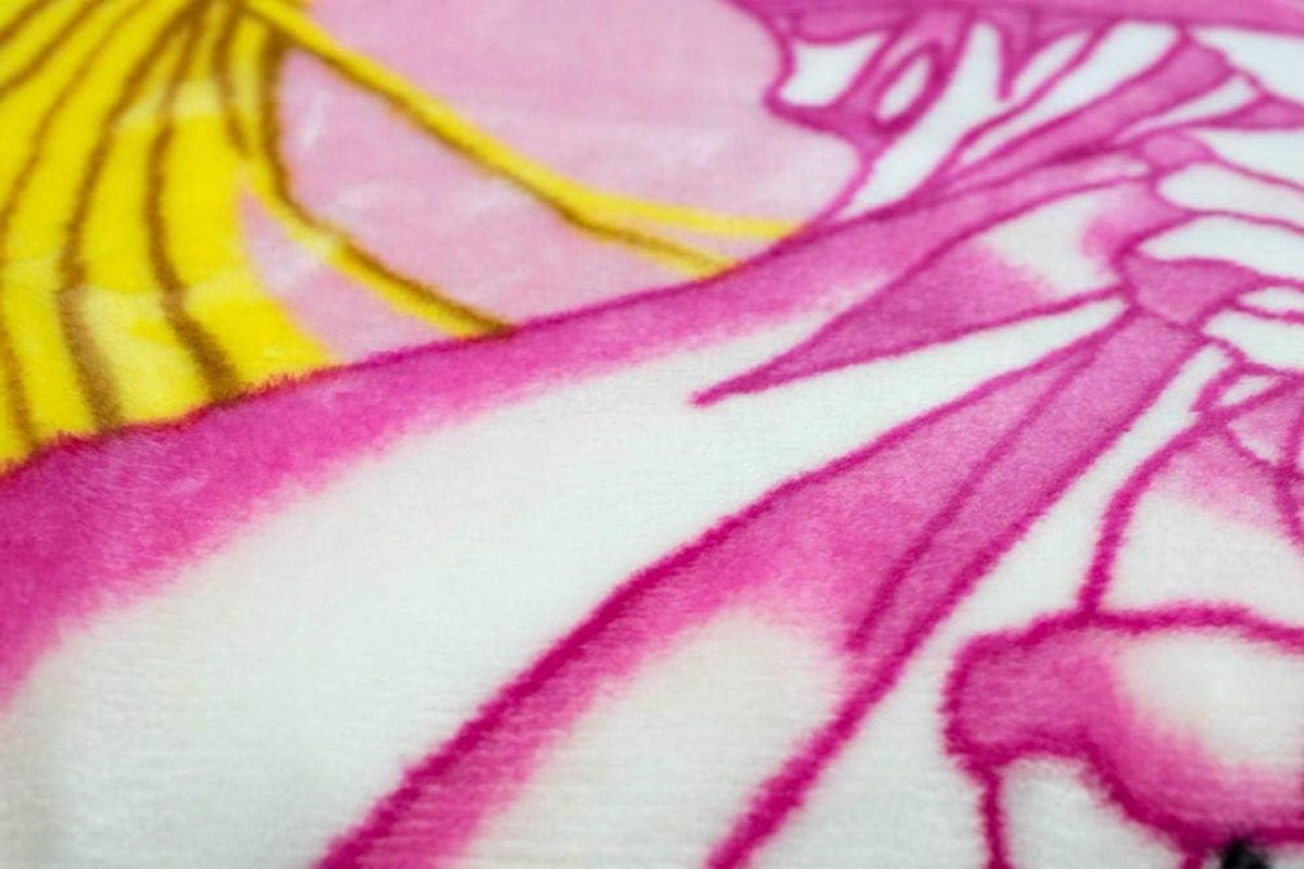 Deken kinderdeken bedsprei knuffeldeken sprei prinses piano roze maat 155x215 cm