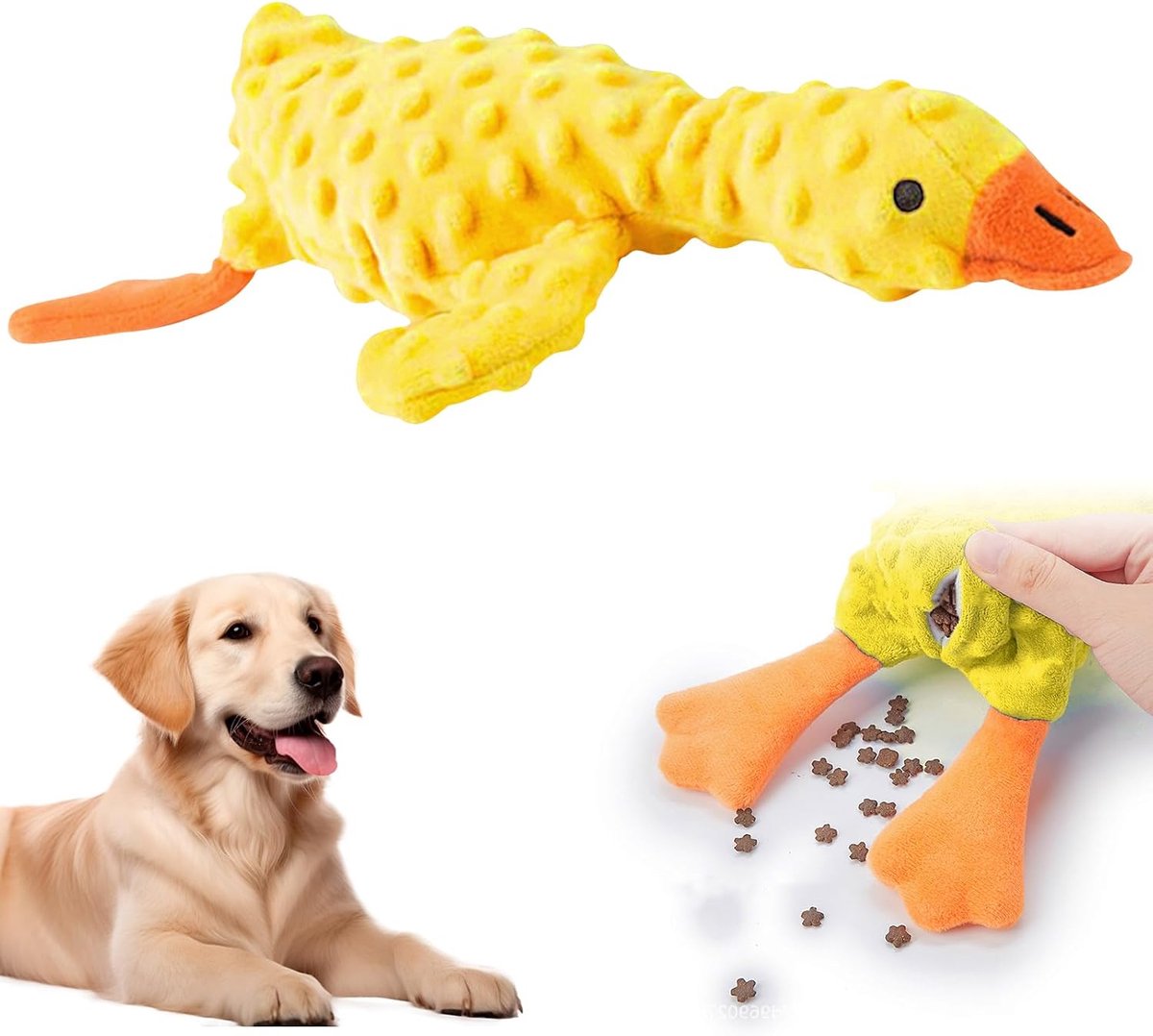 eend hondenspeelgoed eend geel piepspeelgoed voor honden interactief hondenspeelgoed onverwoestbaar piepspeelgoed hond knuffeldier