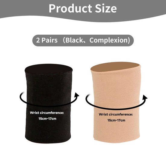 2 paar elastische armbanden, polssteunen, polsbandages, armbanden voor vrouwen, polssteun, elastische bandages, sportarmbanden — afbeelding 2