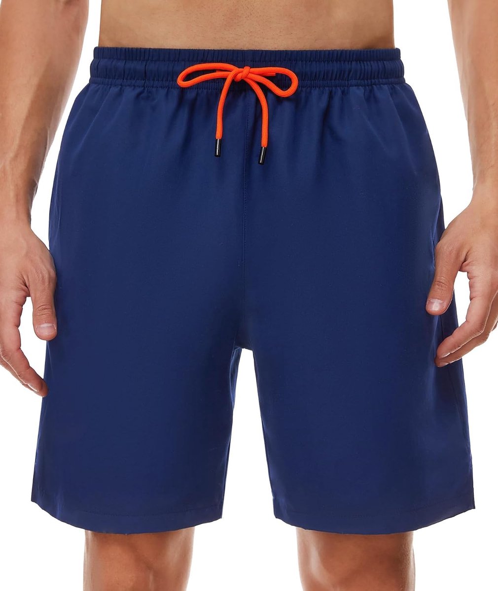 Zwembroek voor heren - sneldrogende zwemshorts, Donkerblauw, XL | Ademende zwembroek voor heren, waterdichte boardshorts met mesh-voering en verstelbaar trekkoord