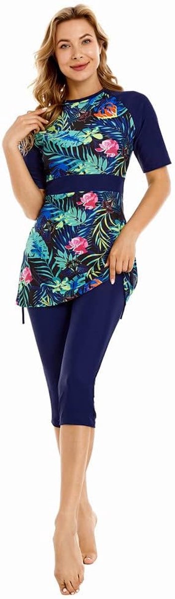 Rash Guard Badpak Korte Mouw Surfpak Bescheiden Badmode voor Vrouwen Burkini Beachwear Bescheiden Zwemkostuum