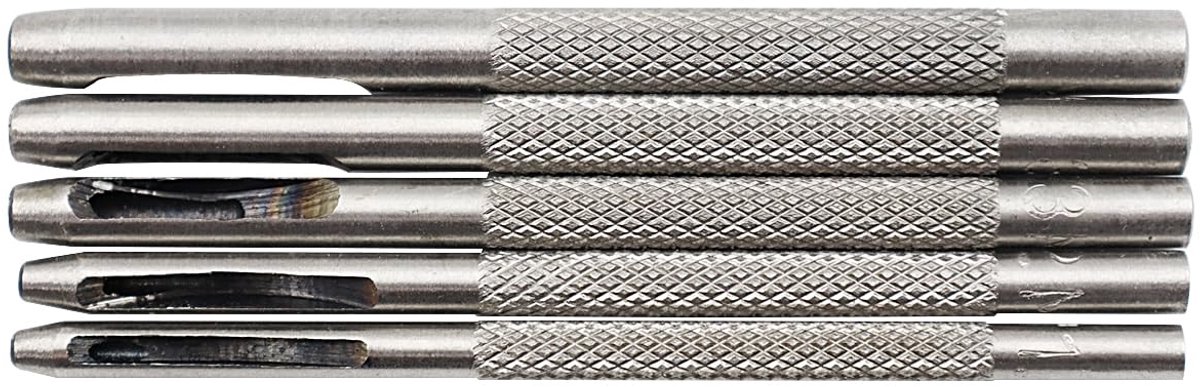 6-delige set perforatiegaten voor leer, 1,5 mm tot 4 mm, perforatieset voor horlogebandje, canvas, papier en kunststof