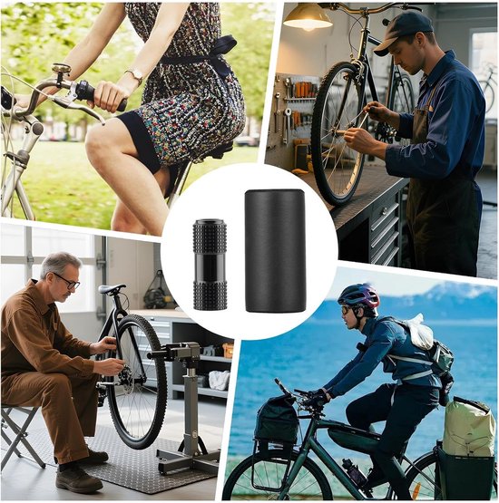 Fiets Luchtpomp Adapter - Ventiel Opzetstuk - Banden Oppompen - 360 Graden Flexibel - 3.8 x 1.3 cm - Zwart — afbeelding 3