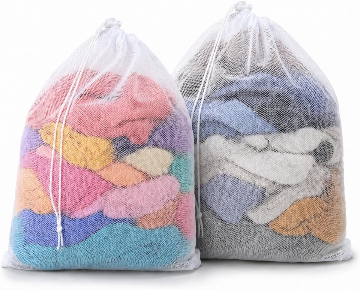 Waszakken 70 x 90 cm wasnet XXL met trekkoord waszak groot | Voor wasmachine, herbruikbaar, beschermt kleding, voor beddengoed, jassen, slaapzakken, pluche dieren