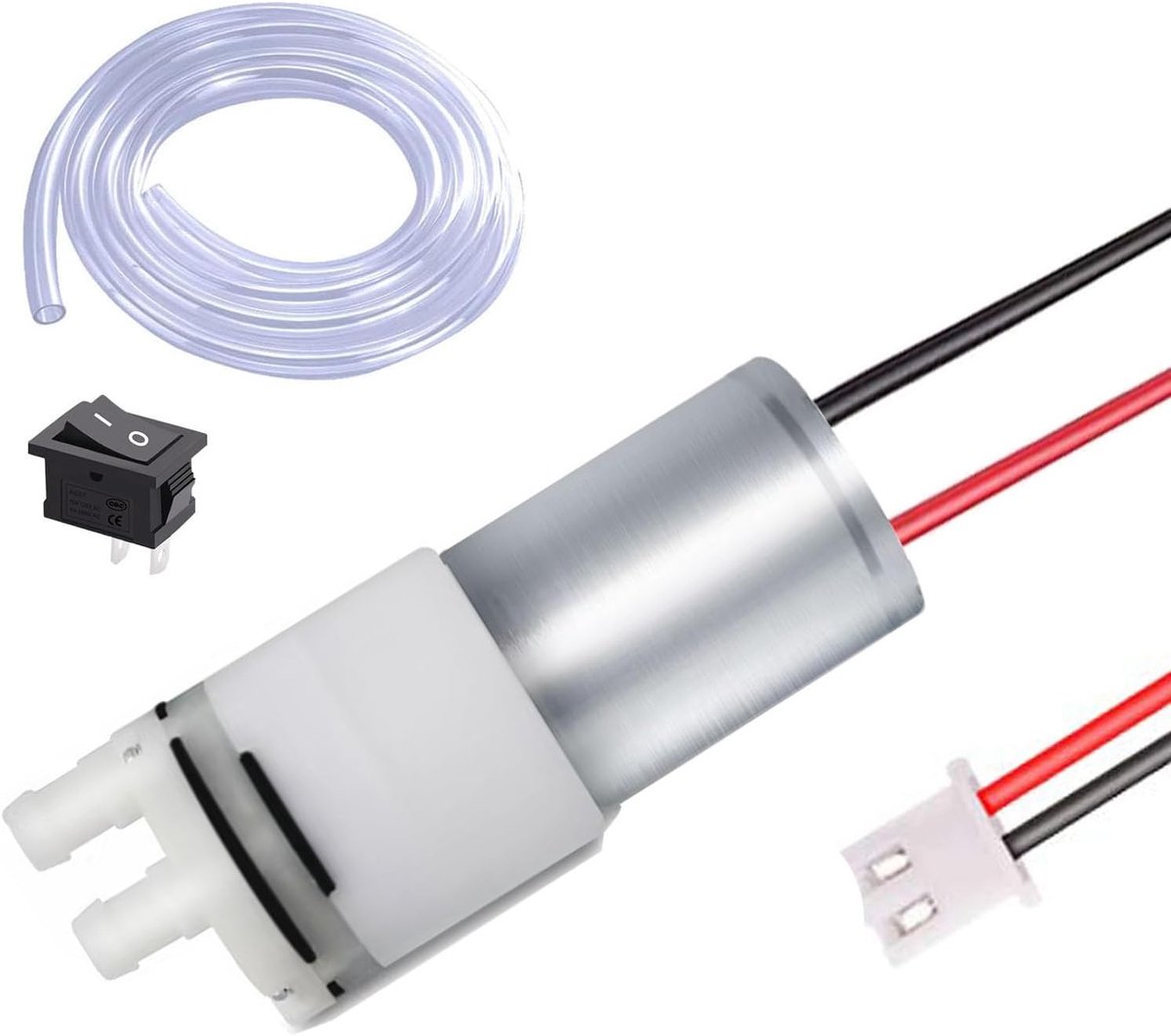 DC 12 V 370 mini-pomp zelfaanzuigende elektrische vacuümmembraan waterpomp voor waterkoeling water-theemachine (met voorbedrade klemmen)