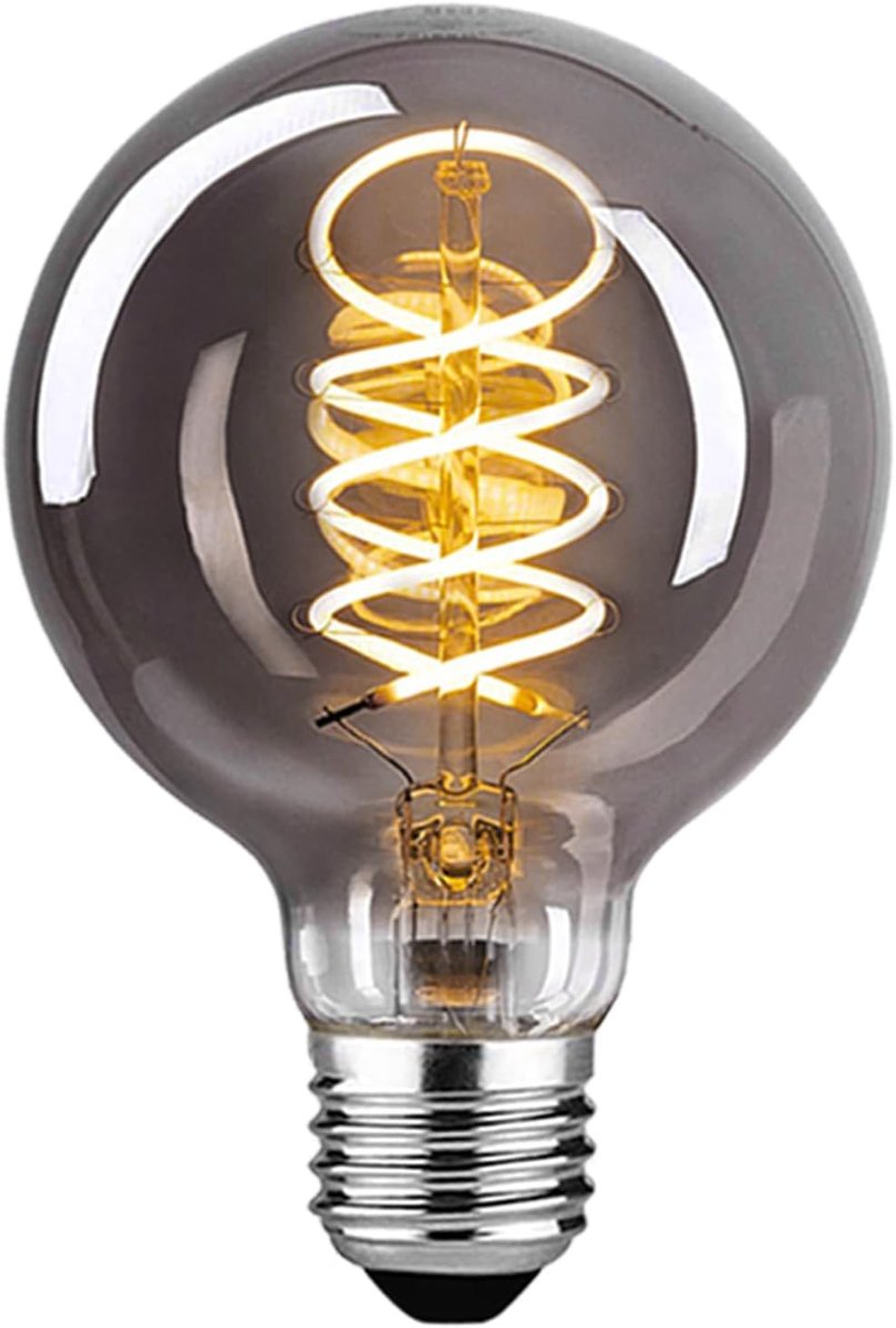 Led Lamp Dimbaar Gloeilamp E27 Vintage Warm Wit G80 4W Edison Led Gloeilamp Ideaal Voor Decoratieve Nostalgie En Retro Verlichting, Grijs-1 stuk(BT1)