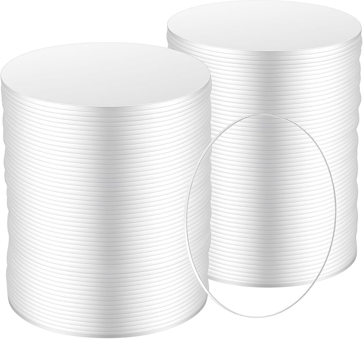 100 stuks 5 cm ronde acrylschijven, 1 mm dik, transparante acrylplaat, rond, acrylcirkel, kunststof plaat voor knutselen, schilderen, acrylruwe sleutelhangers