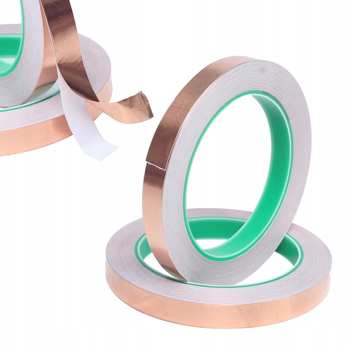 Koperen band 3 mm x 20 m, eenzijdig geleidend, 0,05 mm dik, voor EMI-afscherming, lotussolderen, doe-het-zelfprojecten, decoratie, elektronica, tuin, plakband