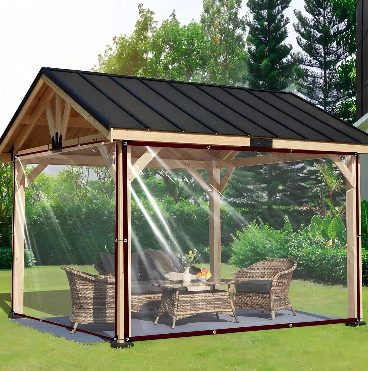 transparant met ogen, waterdicht, 2,5 x 3 m, voor broeikas, tuin, terras, boot, auto en huisdierverblijf