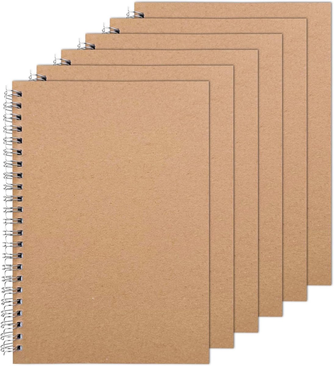 6-delig notitieboek, notitieblok, A5-notitieblok, ringband, notitieblok, witte vellen, spiraalbinding, notitieblokken, notitieboeken, dagboeken, witte pagina's, om op te nemen en graffiti