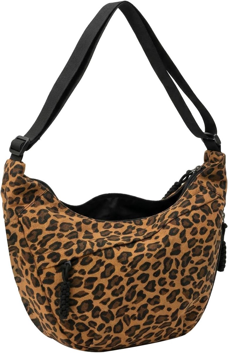 Schoudertas dames - grote leopard patroon - verstelbare schouderband - ideaal voor reizen - SnelShoppen
