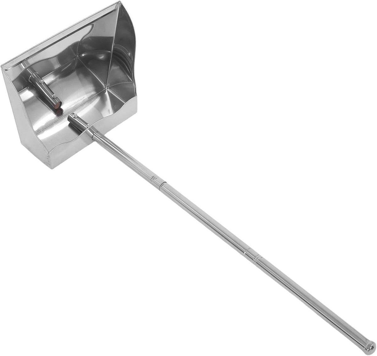 Roestvrijstalen Stofblik - Vuilblik Metaal - Efficiënt Schoonmaken - Antislip Comfort Handvat - 75 x 25 x 22 cm - Zilver